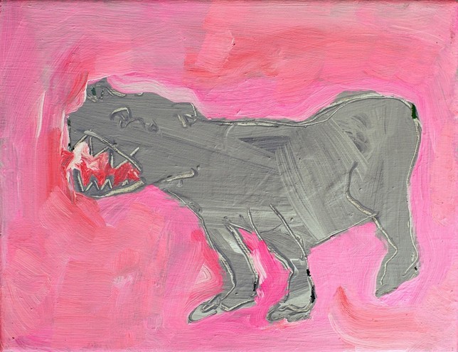 Hund-vierbeinig, Acryl auf Leinwand, 20x27 cm, 2015